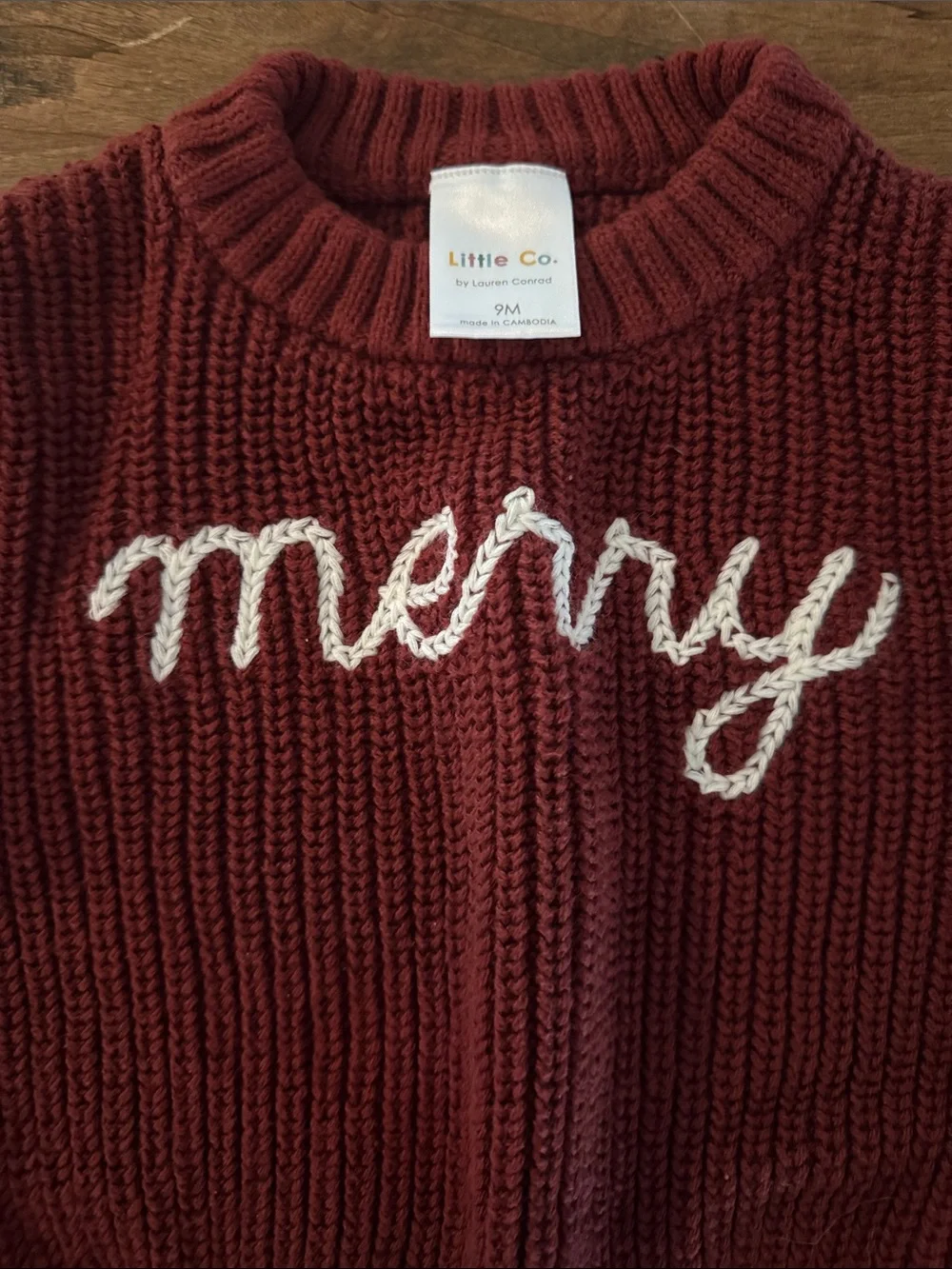 Little Co. Kids 'Merry' Chunky Knit Sweater - Red - Picture 2 of 5